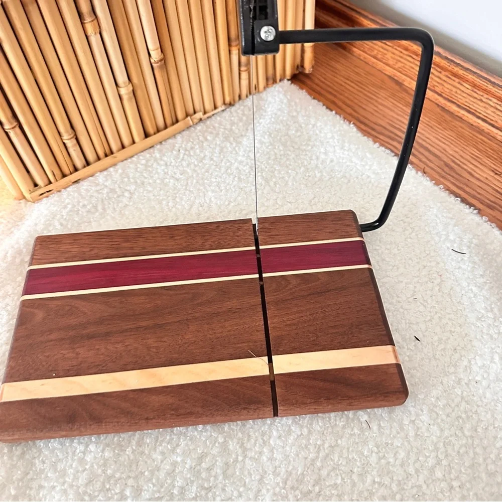 Handmade wood cheese slicing board